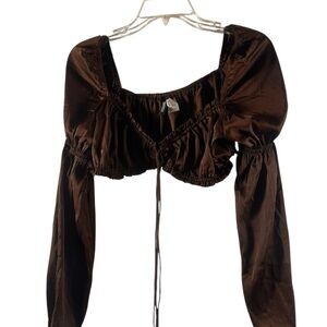 Divided Dark Brown Y2K Blouse